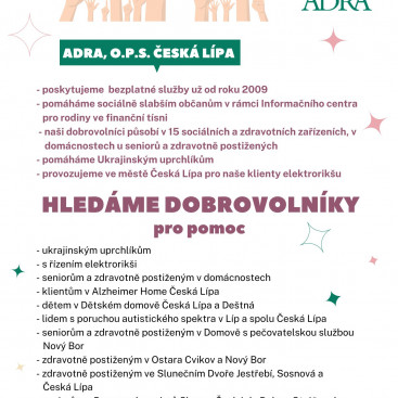 ADRA hledá dobrovolníky