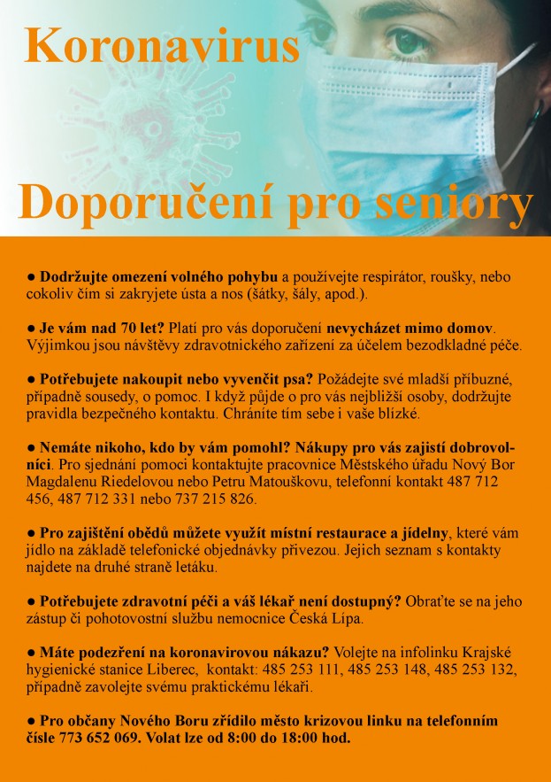 Doporučení pro seniory v ochraně proti Koronaviru