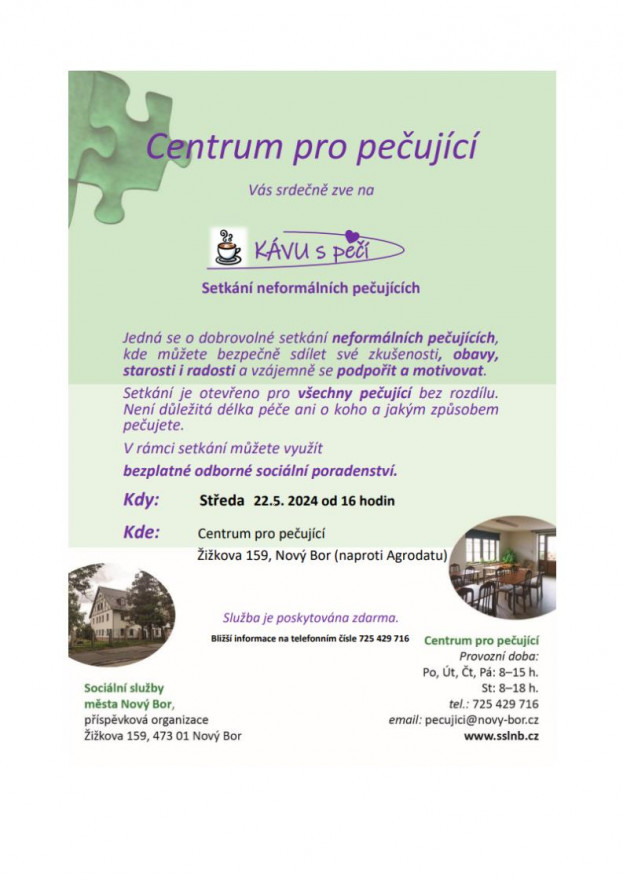 KÁVA s péčí 22.5.24 - Setkání neformálních pečujících