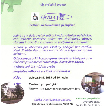 KÁVA s péčí - setkání neformálních pečujících 24.9.