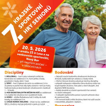Krajské sportovní hry seniorů se blíží. Přijďte podpořit soutěžící!