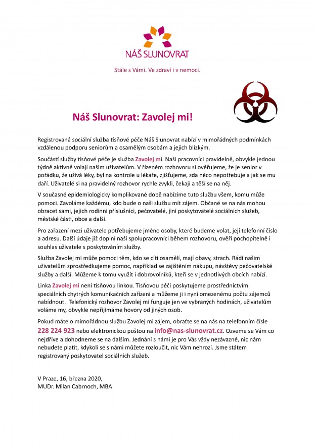 Nabídka pomoci osamělým - Náš slunovrat