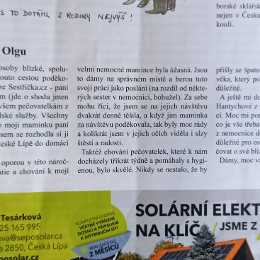 Poděkování, které nám udělalo radost