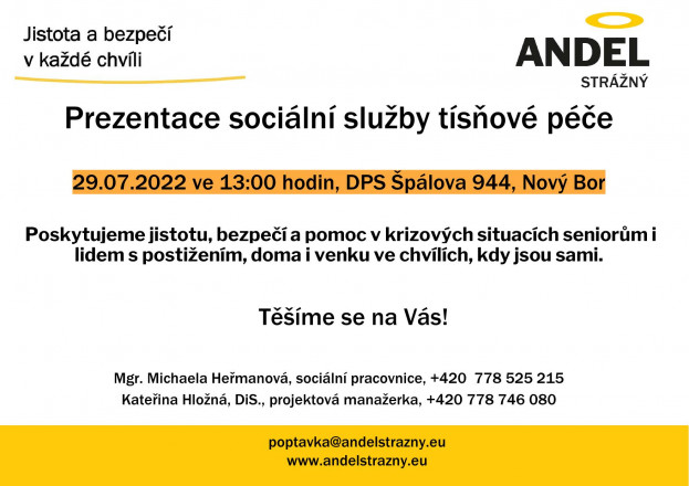 Prezentace sociální služby „Tísňová péče“