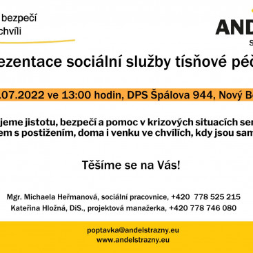 Prezentace sociální služby „Tísňová péče“