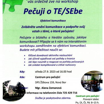Workshop Pečuji o TE/SEbe Workshop Pečuji o TE/SEbe