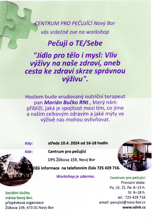 Workshop- vliv výživy na zdraví