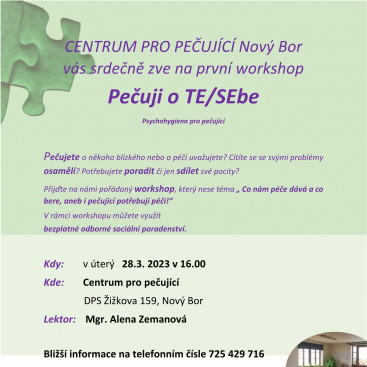 Zveme vás na první workshop Centra pro pečující